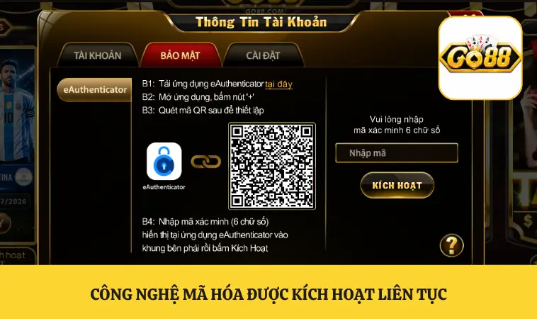 Công nghệ mã hóa được kích hoạt liên tục