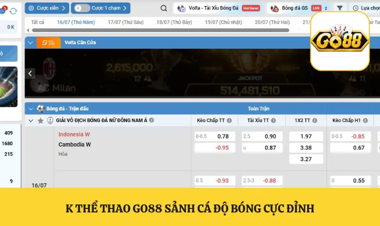 K Thể Thao GO88 Trải Nghiệm Cá Cược Thể Thao Đỉnh Cao 1 K Thể Thao GO88 sảnh cá độ bóng cực đỉnh