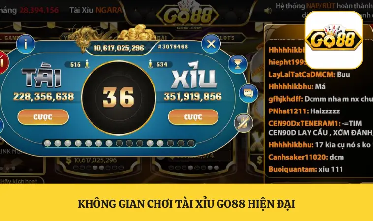 Tài Xỉu GO88 Trải Nghiệm Đỉnh Cao Sảnh Game Uy Tín 1 Không gian chơi tài xỉu GO88 hiện đại