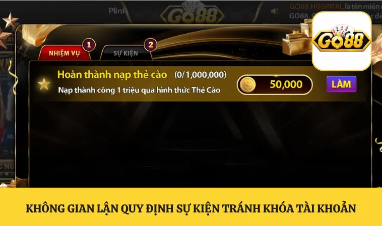 Không gian lận quy định sự kiện tránh khóa tài khoản