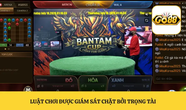 Luật chơi được giám sát chặt bởi trọng tài