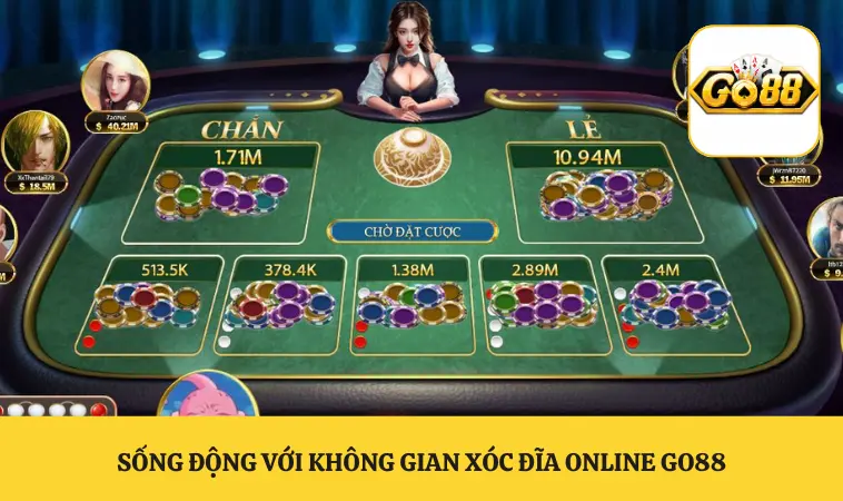 Xóc Đĩa Online GO88 Trực Tuyến Uy Tín Tỷ Lệ Thưởng Cao 1 Sống động với không gian xóc đĩa online GO88