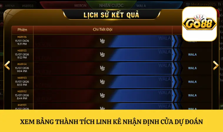 Xem bảng thành tích linh kê nhận định cửa dự đoán