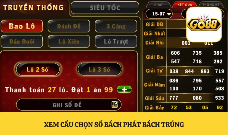 Xem cầu chọn số bách phát bách trúng